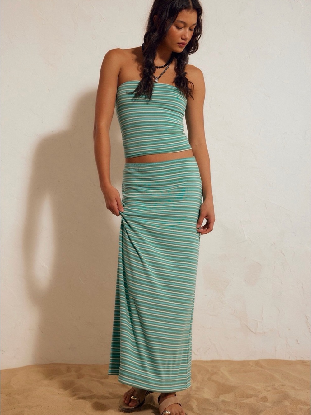 NWT Free People Good Feels Stripe Tube Set size Medium
